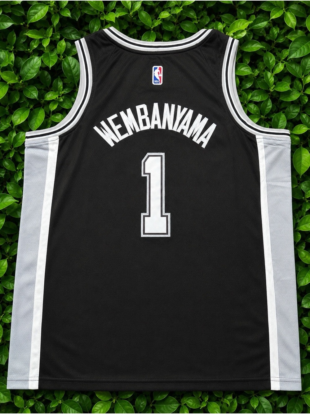 NBA FINALS Nike Spurs Victor Wembanyama #1 Jersey Size 50 NWT Self Patch Black
